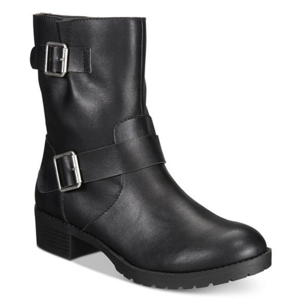 Style‎ And Co Gianara Moto Leather Ankle Boots Black 7